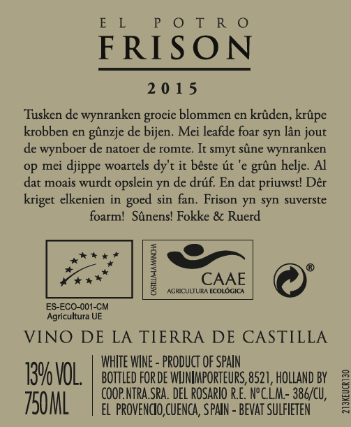 El Potro Frison, Vino Organico Tinto